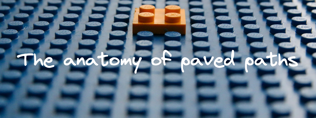 title image reading &quot;The anatomy of paved paths&quot; with lego behind it